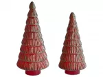 2 dekoracinių figūrėlių rinkinys PURUVESI Eglutė 31/36 cm raudona/žalia