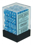 Chessex Opaque 12mm d6 with pips Dice Blocks (36 Dice) - Light Blue w/white (Kauliukai)