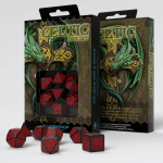 Celtic 3D Revised Black & Red Dice Set (7) (Kauliukai)