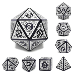 Magic Flame White RPG Dice Set (7) Reprint kauliukai