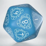 D20 Level Counter Blue & white Die (Kauliukas)