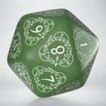 D20 Level Counter Green & white Die (Kauliukas)