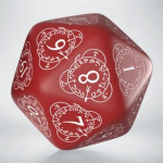 D20 Level Counter Red & white Die (Kauliukas)
