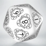 D20 Level Counter White & black Die (Kauliukas)