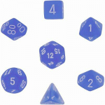 Chessex Frosted 7-Die Set - Blue w/white (Kauliukai)