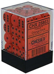 Chessex Opaque 12mm d6 with pips Dice Blocks (36 Dice) - Orange w/black (Kauliukai)