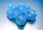 Chessex Frosted Mini-Polyhedral Caribbean Blue/white 7-Die Set (Kauliukai)
