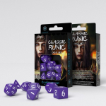 Classic Runic Purple & White Dice Set (7) (Kauliukai)