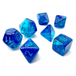 Chessex Gemini Polyhedral Blue-Blue/light blue Luminary 7-Die Set (Kauliukai)