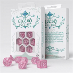 Elvish Shimmering pink & White Dice Set (Kauliukai)