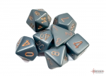 Chessex Dark Grey w/copper 7-Die Sets (Kauliukų Rinkinys)
