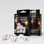 Classic Runic White & Red Dice Set (7) (Kauliukai)