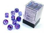 Chessex 12mm d6 Blocks - Nebula 12mm d6 Nocturnal/blue Luminary Dice Block (36 kauliukai)