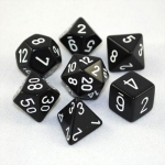 Chessex: Black w/white 7-Die Set (Kauliukai)