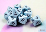 Chessex Opaque Pastel Blue/black Set of Ten d10s (Kauliukai)