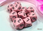 Chessex Opaque Pastel Pink/black Set of Ten d10s (Kauliukai)