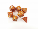 Chessex Glitter Polyhedral 7-Die Set - Gold w/silver (Kauliukai)