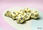 Chessex Opaque Pastel Yellow/black Polyhedral 7-Dice Set (Kauliukai)