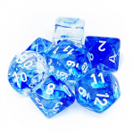 Chessex Nebula 7-Die Set - Black w/white (Kauliukai)