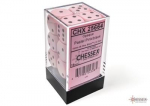 Chessex Opaque Pastel Pink/black 16mm d6 Dice Block (12 dice) (Kauliukai)