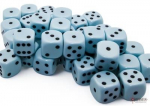 Chessex Opaque Pastel Blue/black 12mm d6 Dice Block (36 dice) (Kauliukai)