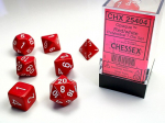 Chessex Opaque Polyhedral 7-Die Sets - Red w/white (Kauliukai)