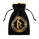 Runic Black & golden Velour Dice Bag (Kauliukų Mai&scaron;elis)
