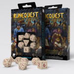 RuneQuest Beige & burgundy Dice Set (7) (Kauliukai)