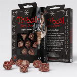 Tribal Dice Set: Shimmering red & Beige (Kauliukai)