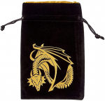 Dragon Black & golden Velour Dice Bag (Mai&scaron;elis Kauliukams)