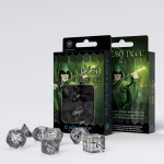 Elvish Translucent & black Dice Set (7) (Kauliukai)