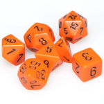 Chessex Opaque Polyhedral 7-Die Sets - Orange w/black (Kauliukai)