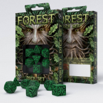 Forest 3D Green & black Dice Set (7) (Kauliukai)