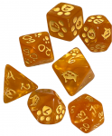 Kitten Polyhedral Dice (7) Orange