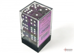 Chessex Translucent 16mm d6 with pips Dice Blocks (12 Dice) - Purple w/white (Kauliukai)
