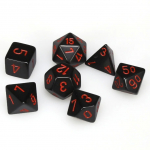 Chessex Opaque Polyhedral 7-Die Sets - Black w/red (Kauliukai)