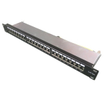 Komutacinė panelė 19" 1U FTP Cat6A LK-PP-24S/CAT.6A (24 prievadai, su kabelių laikikliu, 483x44x95 mm)