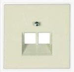 Computer socket cover JUNG LS969-2UA (ivory, 2xRJ45)