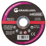GRASSLAND Nerūdijančio plieno / cirkonio pjovimo diskas 125x1.0x22.2 41 tip.