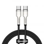 Kabelis USB C - USB C BASEUS CATJK-D01 (2.0m, 100W, duomenų perdavimui ir krovimui, juodas)