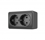 Dvivietė vir&scaron;tinkinė rozetė su įžeminimu Vilma SL+250 RP16-0021 SL+ (juoda)