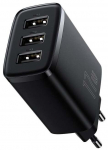 Sieninis įkroviklis BASEUS CCXJ020101 (17W, 3xUSB, 3.4A, juodas)