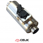 "STEEL" Exhaust systems - apvalus bakelis su sklende 1in / 1 out 63mm