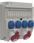 PawBol B.18.320-3-S plastikinė plok&scaron;tė 13 mod +ki&scaron;tukiniai lizdai (4x16A/250V 1x32A/5P 1x16A/5P)