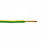 Lietkabelis H07V-U (YDY) 1x1.5 mm2 vienagyslis laidas (monolitinis, geltonas / žalias, 1 m)