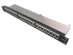 Komutacinė panelė 19" 1U FTP Cat5e LK-PP-013-A (24 prievadai, su kabelių laikikliu, 482.6x44x95 mm)