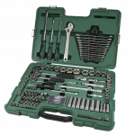 SATA 1/4" + 3/8" + 1/2" GALVUČIŲ IR RAKTŲ RINKINYS 124VNT.