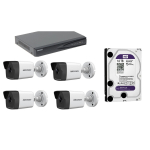 EKONOMI&Scaron;KAS HIKVISION 4MP FULL HD KOMPLEKTAS - 4X F2.8 KAMEROS BULLET IR / NVR 4 KANALŲ / 1TB WD