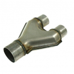 Y-PIPE 1x IN 76mm ir 2x OUT 57mm nerūdijančio plieno