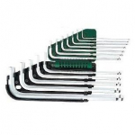 L-tipo &scaron;e&scaron;iakampių vidut., apvalia galvute raktų rink. 12vnt. (1/16"-3/8") (Colinė sistema)